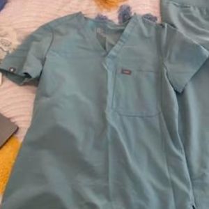 Figs Aqua Technical Collection scrub top